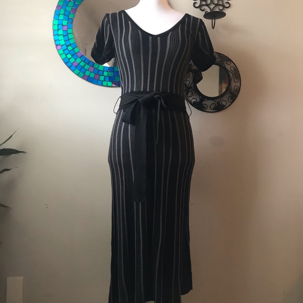 H&M Striped A Line Dress w/ Belt
